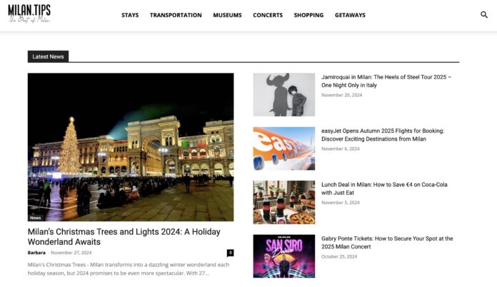 Milan.Tips homepage Milan.Tips homepage